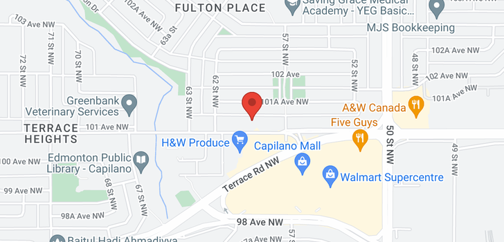 map of 6004 101 Avenue NW